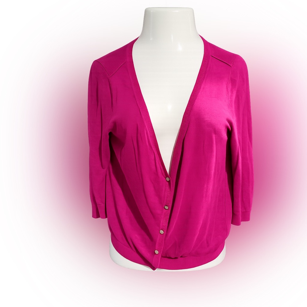 Banana Republic Raspberry Linen Knit Cardigan Top
